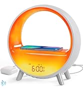MOMILLA Sunrise Alarm Clocks with Bluetooth Speaker, White Noise Sound Machine with with Wireless...