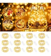 btfarm 12 Pack LED Fairy Lights Battery Operated, 7ft 20LED Mini String Lights Waterproof, Silver...