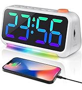 PERSUPER Super Loud Alarm Clock for Bedroom, Heavy Sleepers Adults, 3 Alarm Types, RGB Dynamic Co...