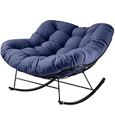 JEAREY Outdoor Papasan Rocking Chair, Oversized Patio Rocker, Comfy Egg Chair for Bedroom, Living...