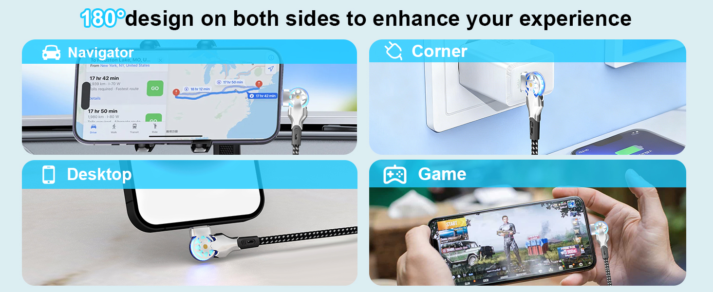 180 degree iphone charger cord swivel lightning cable lightning swivel charger