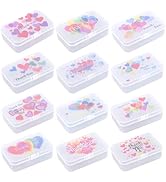Goodma 12 Pieces Thank You Image Pattern Rectangular Plastic Boxes Empty Storage Organizer Contai...