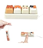Cute Cat Keyboard Fidget Toy,Clicker Fidget Keychain,Keyboard Button Finger Clicker for Anxiety R...