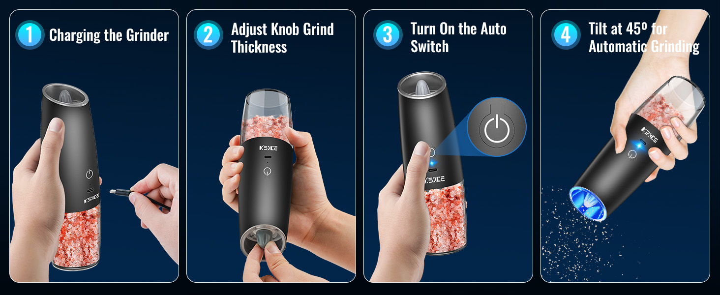 RECHARGEABLE Pepper and Salt Grinder Set