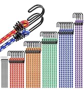 Bungee Cords Heavy Duty Outdoor: 40-Piece Premium Rubber Bungee Cords with Hooks in a Storage Jar...