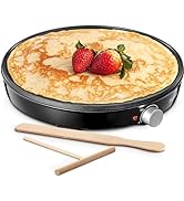 Crepe Maker Machine, Reemix Compact Pancake Griddle Precise Temperature Control, Nonstick 12” Ele...