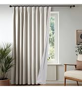 Deconovo Pinch Pleated Total Blackout Curtains for Bedroom 84 Inches Long | Soft Faux Linen, Wide...