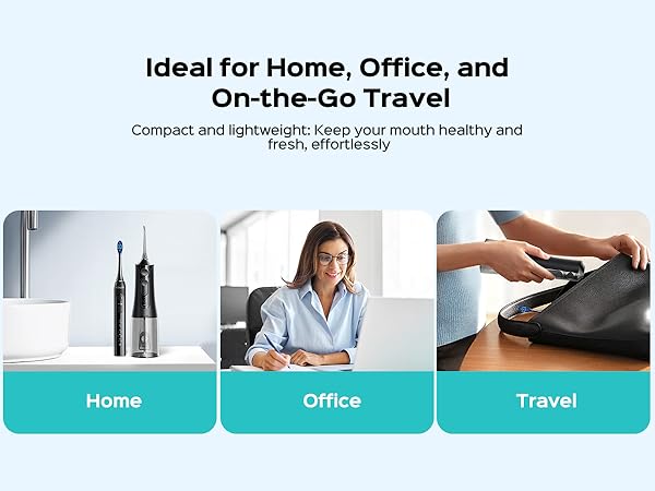 electric toothbrush with water flosser