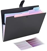 Maimis Expanding File Folder, 5 Pocket Cute Folders with Labels Letter Size Accordion File Organi...
