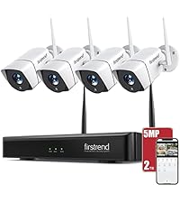 (2026 New) Firstrend WiFi Wireless Security Camera System, Wireless NVR System with 4pcs Security Bu...