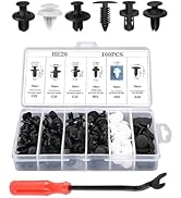 Zosgrew 100 PCS Bumper Push Fasteners Rivet Clip Kit, ABS Retainer Expansion Screws with Removal ...