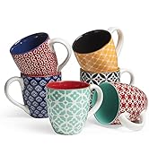 DOWAN Coffee Mugs Set of 6, 16 oz Large Porcelain Mug, Ceramic Tea Cups with Handle for Men Women...