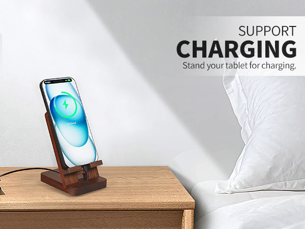 Wood phone holder for desk 2