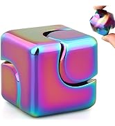 Fidget Spinner Cube Toy for Teen Adult Kid, Metal Fidget Block Hand Spinner for Stress Relief, Co...
