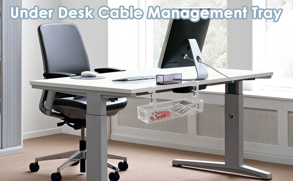 under desk cable management tray