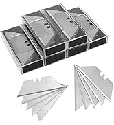 60 Pack Utility Knife Blades, SK5 Steel Heavy Duty Box Cutter Replacement Blades with Plastic Cas...