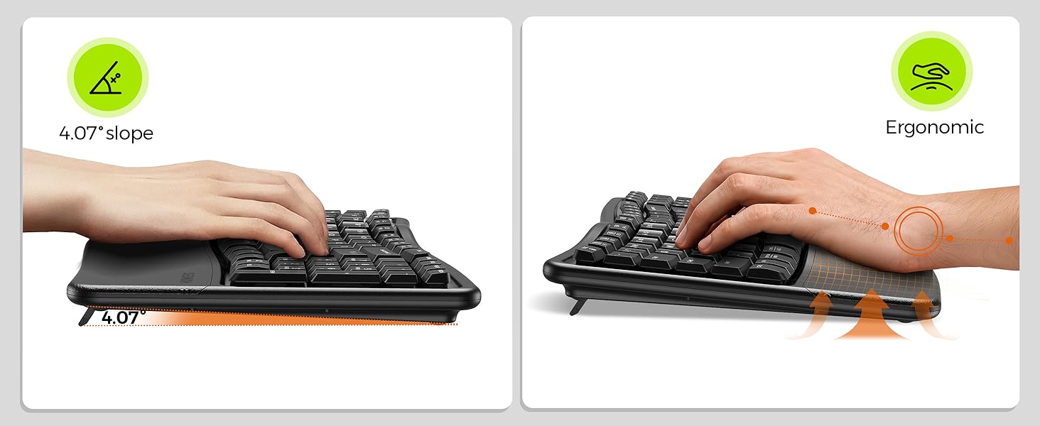 ergonomic keyboard and mouse wireless combo