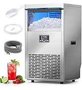 Electactic Commercial Ice Maker,100Lbs/24H,Stainless Steel Ice Machine with LED Digital Display,4...