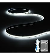 XINGZHI Battery Powered COB LED Strip Lights,3.28ft White LED Light Strip for Dorm Room, Under Be...