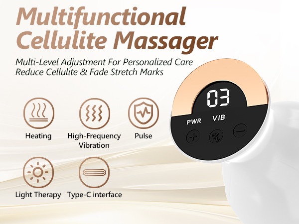MultifunctionalCellulite Massager High-Frequency Vibration Heating Pulse Light Therapy
