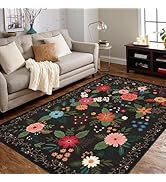 GarveeHome 8x10 Vintage Machine Washable Area Rugs for Living Room Boho Floral Soft Indoor Carpet...