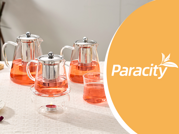 Glass Teapot Stovetop 18.6 OZ, Borosilicate Clear Tea Kettle