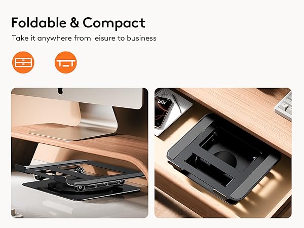 Laptop Stand for Desk, 360 Rotating Base