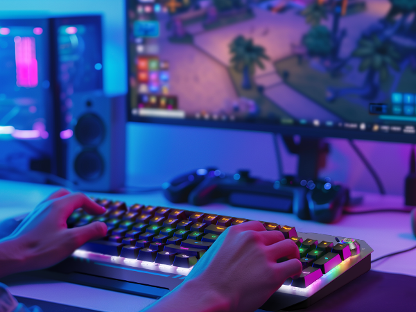 sliver metal gaming keyboard with rgb backlit keyboard gamer with knob red switches