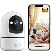 2K Indoor Security Camera, 360° WiFi Cameras for Home Security, Baby/Pet Camera with Phone App, O...