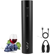 JXAVO Electric Wine Opener, Rechargeable Battery Operated Wine Bottle Opener with Foil Cutter, On...