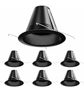 Anyhome 6 Pack Can Light Baffle,6 Inch Recessed Lighting Covers,Recessed Can Trim Anti-Glare,All ...