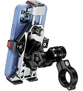 BRCOVAN Motorcycle Phone Mount with Vibration Dampener, Solid Aluminum Alloy, Anti-Theft Motorcyc...
