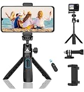 Ailight 11.2" Mini Tripod for iPhone, Portable Extendable Travel Selfie Stick with Wireless Remot...