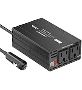 YSOLX 300W Car Power Inverter, Cigarette Lighter Adapter to Wall Plug DC 12V to 110V AC Car Inver...