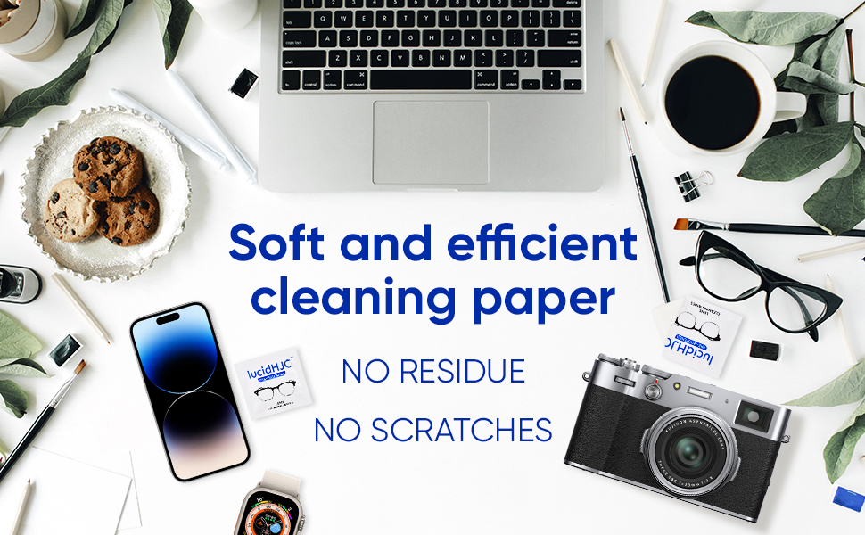 The lens wipes are soft and efficient cleaning paper , it will not keep residue or scratches.