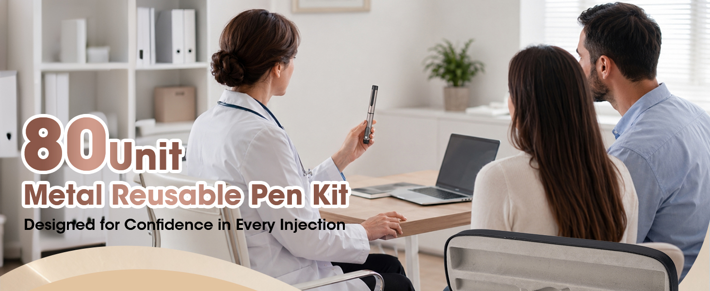 80 Unit Peptide Pen Injector with Adjustable Dose Dial