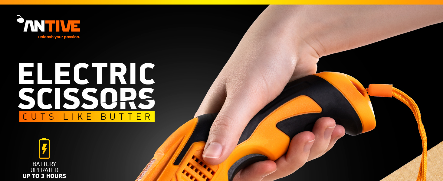 The Antive Electric Scissors that cut like butter through cardboard and fabric!