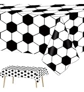 3 Pieces Soccer Party Tablecloths for Soccer Birthday Decorations Plastic Disposable Sports Ball ...