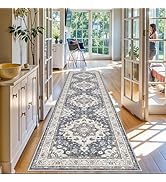 Washable 3x12 Hallway Runner Rug: Oriental Non-Slip Rugs for Entryway Living Room Floral Stain Re...