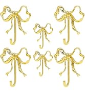 Eikovia 6 PCS Wall Hooks,Gold Bow Hook,Metal Hook,Wall Hooks for Hanging,Coats,Hats,Bags,Bath Tow...