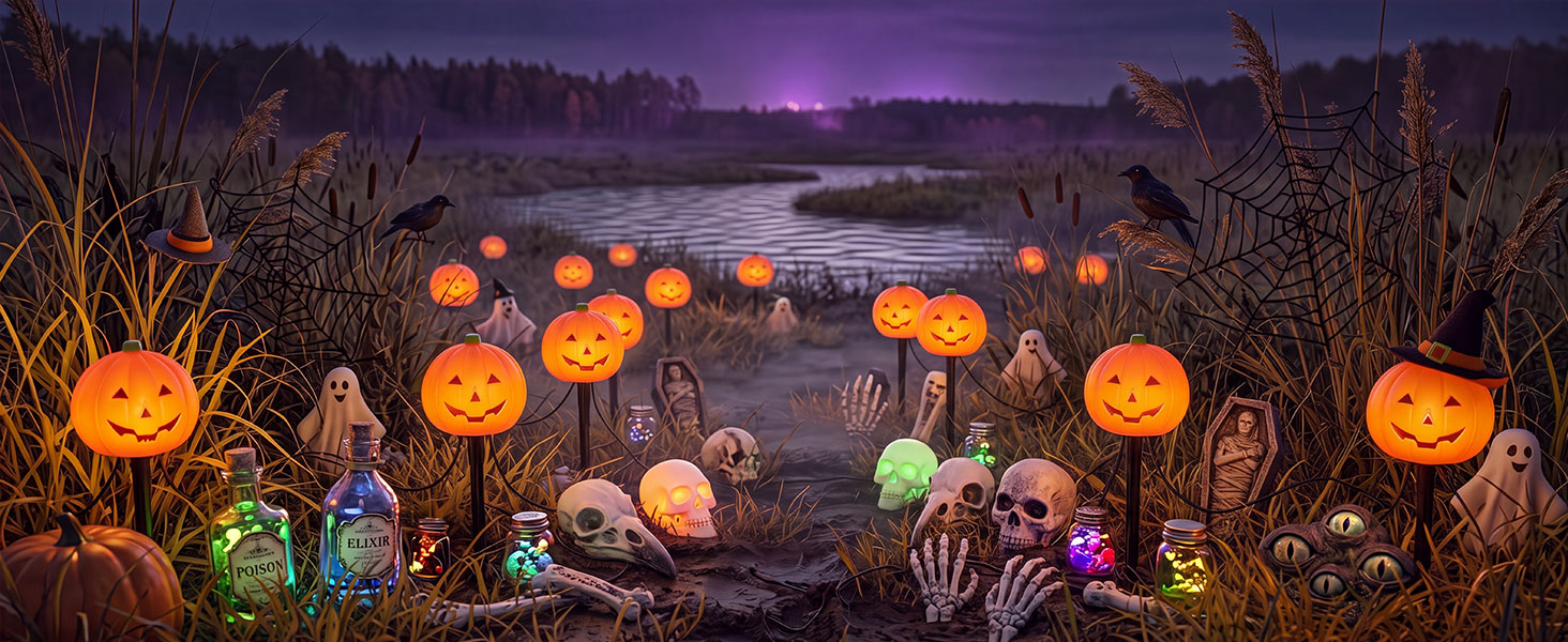 pumpkin walkway lights
