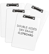 Macroclo Dry Erase Clipboard 4 Pack, Hardboard Clip Board 8.5x11 for Classroom, Students, Kid, A4...