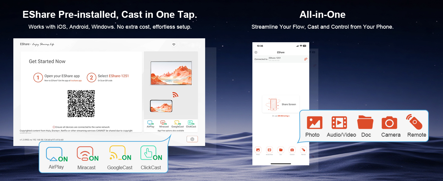 projector for smartphone iphone android windows casting