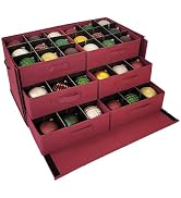 612 Vermont Christmas Ornament Storage Box with Adjustable Acid-Free Dividers, Holds 54 – 4 Inch ...
