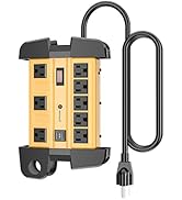 8 Outlets Heavy Duty Surge Protector Power Strip with 2 USB Ports,1800 Joules 9 Feet Power Cord a...