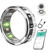 DSHKISK Smart Ring for Women &amp; Men, AI Health Monitor with Blood Oxygen &amp; Stress Tracking, No Sub...