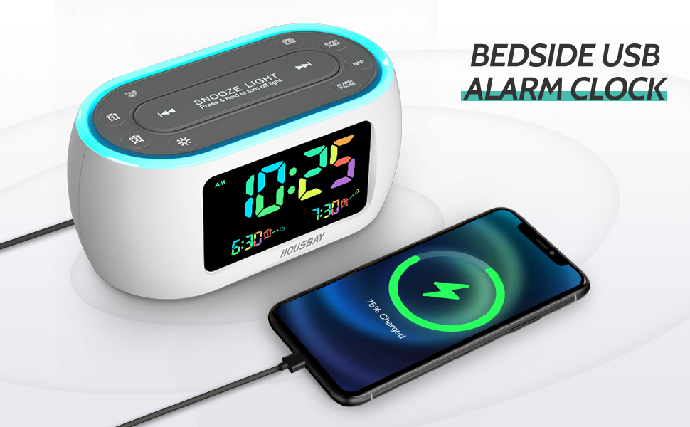 bedside usb alarm clock