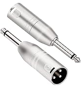 JOMLEY 1/4 inch TS Mono to XLR Male Adapter, 6.35mm to XLR Male Adapter, Quarter Inch TS Mono Mal...