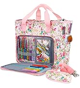 Coopay Crochet Bag w/Shoulder Strap, Large Yarn Storage Knitting Tote Bag | Portable Traveling Cr...