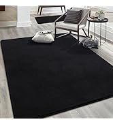 Keeko Soft Area Rugs for Bedroom Living Room, 4x6 Black Modern Indoor Low Pile Fluffy Rug Machine...